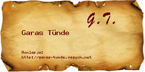 Garas Tünde névjegykártya